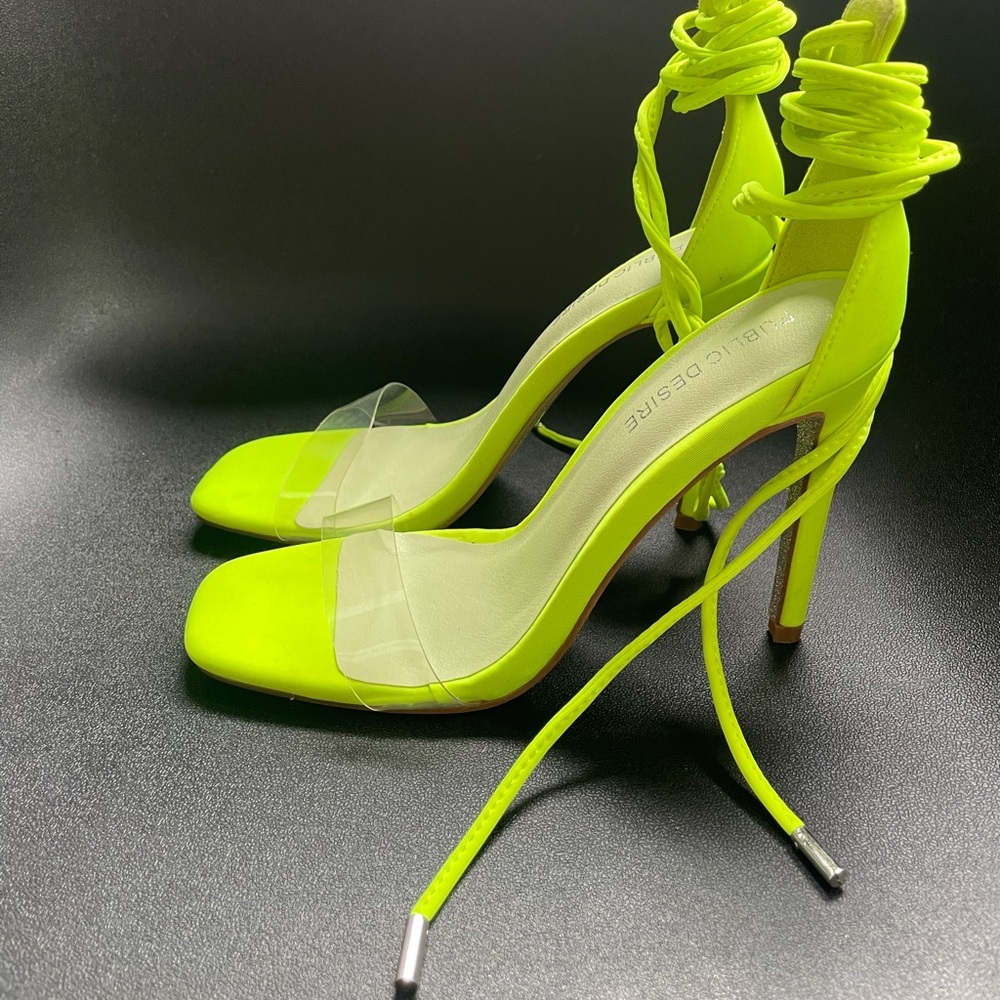 Tie Leg Neon Stiletto - Picture 3 of 7